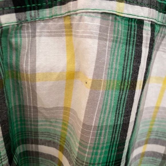 ECKO UNLTD Green & Yellow Plaid Short Sleeve Collared Shirt Men XL - Picture 5 of 8